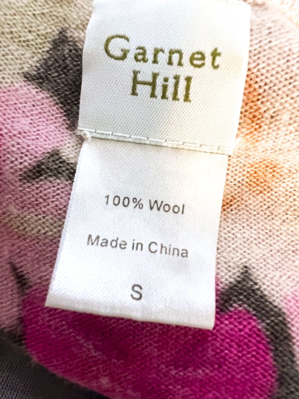 Garnet Hill Cardigan Floral Wool Cardigan Sweater Career Wear Retro size Small - Picture 4 of 9
